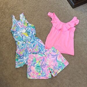 Lilly Pulitzer BUNDLE
SHIRT PINK XS 
Shorts XS
ROMPER XS